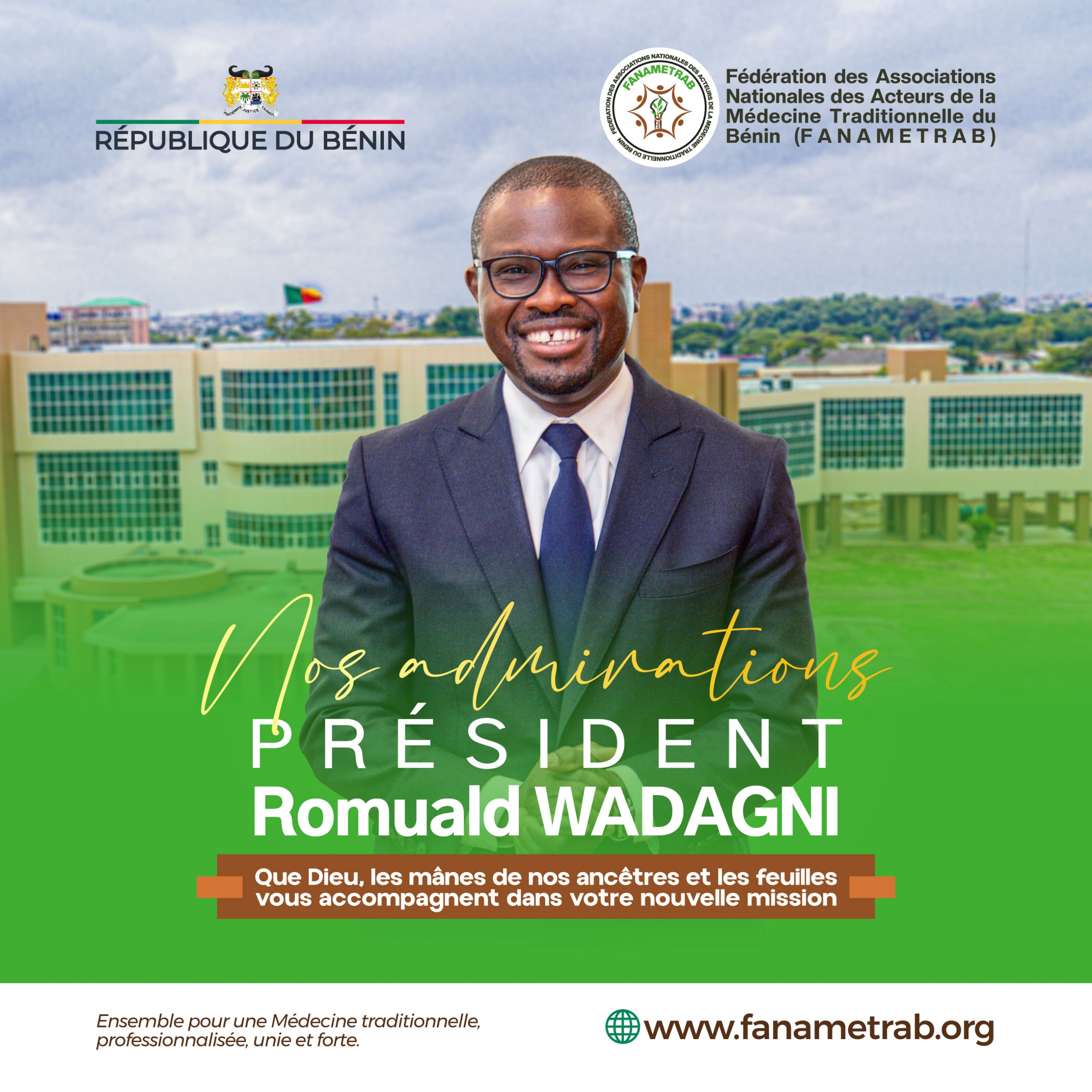 DÉCLARATION OFFICIELLE DE LA FANAMETRAB ‎ ‎FÉLICITATIONS AU PRÉSIDENT ÉLU ROMUALD WADAGNI